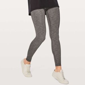 Lululemon Wunder Under Hi-Rise Tight Full On Luxtreme Heathered Black Sz 6, 28"